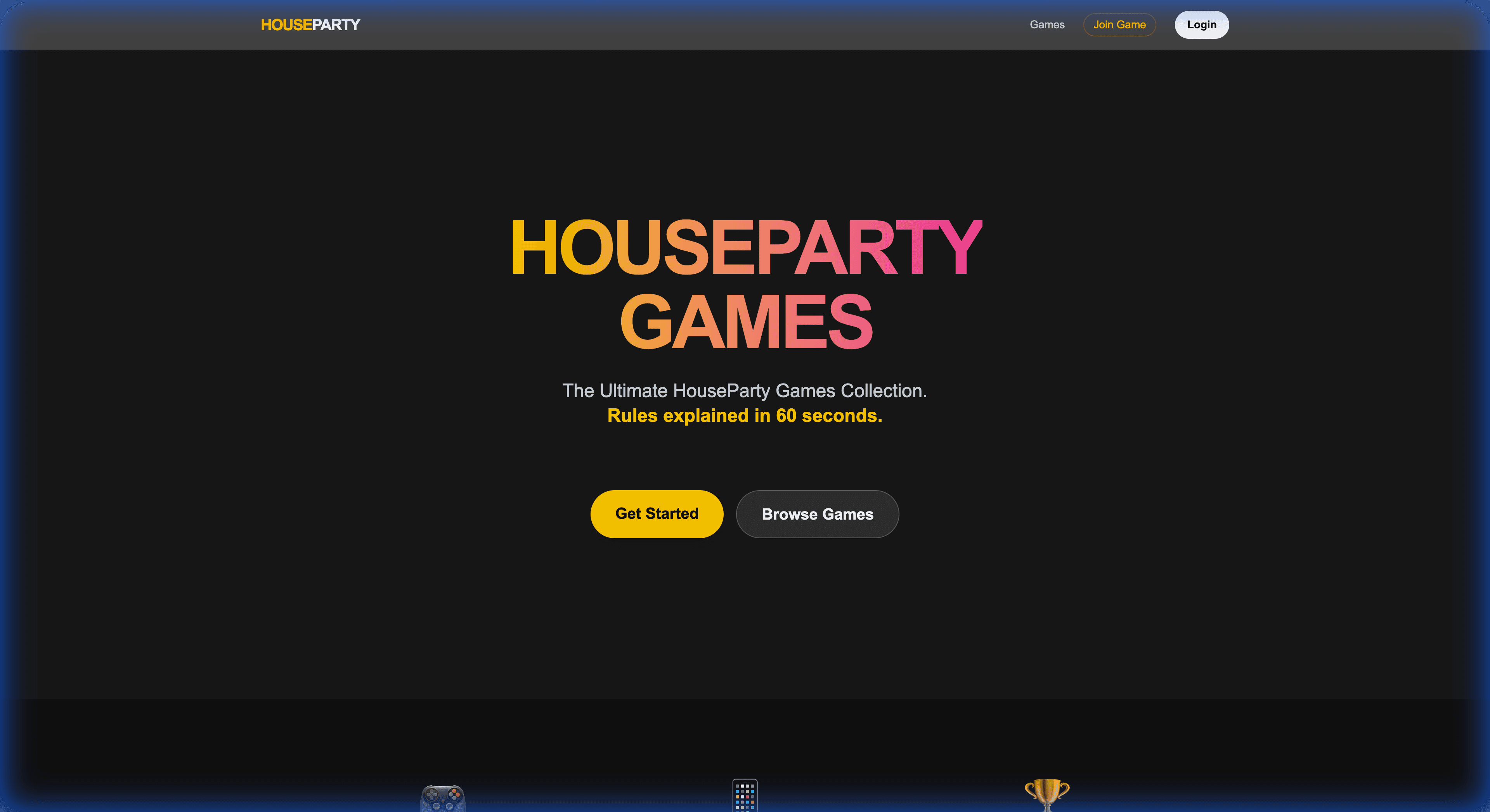 House Party Games Interface